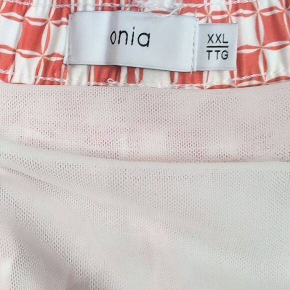 Onia The Charles Orange Print Men's Swim Trunks Sz XXL - Picture 4 of 8